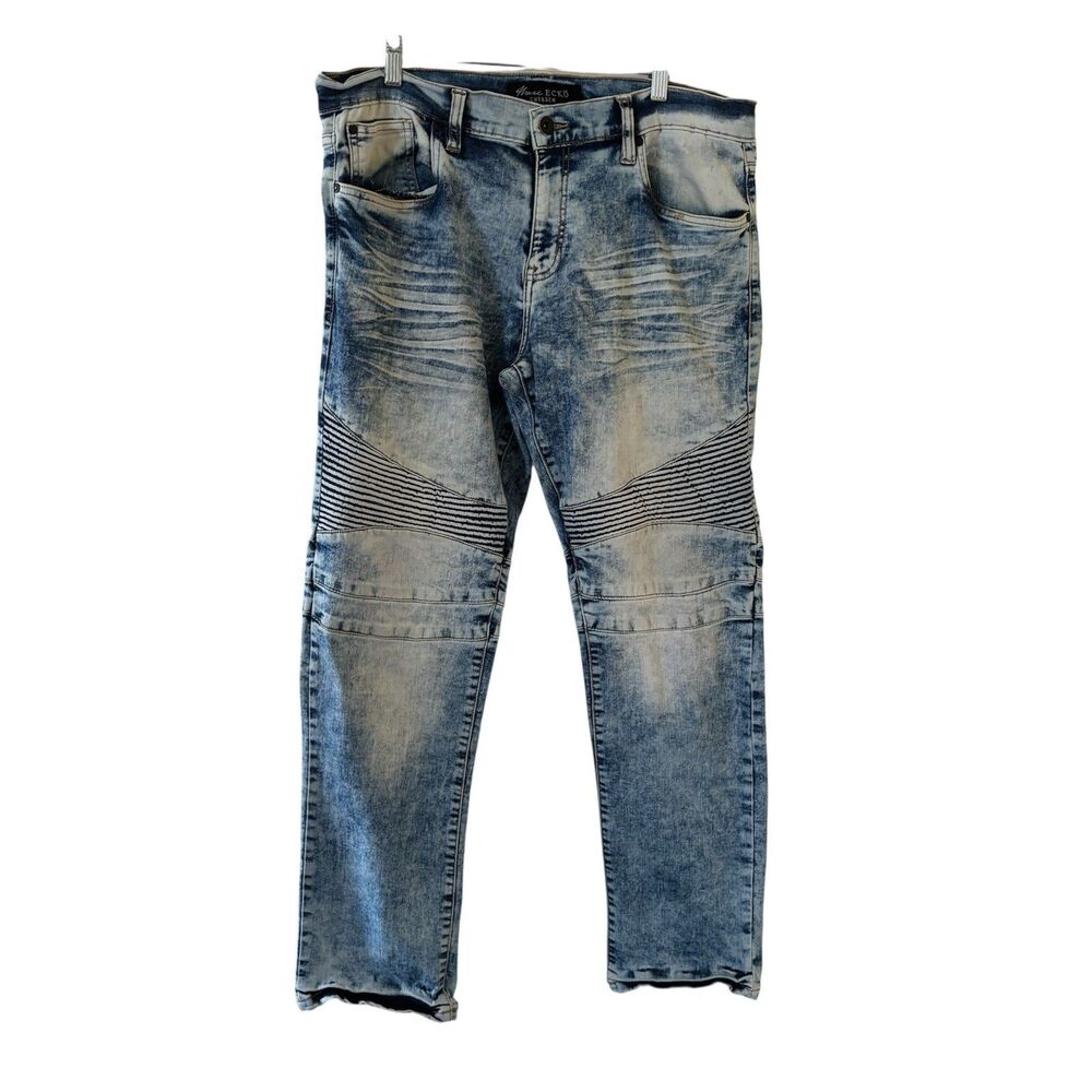 Marc‎ Ecko Mens Jeans Acid Wash Blue Denim Size 34x32 Grunge Skater Y2K 90s City